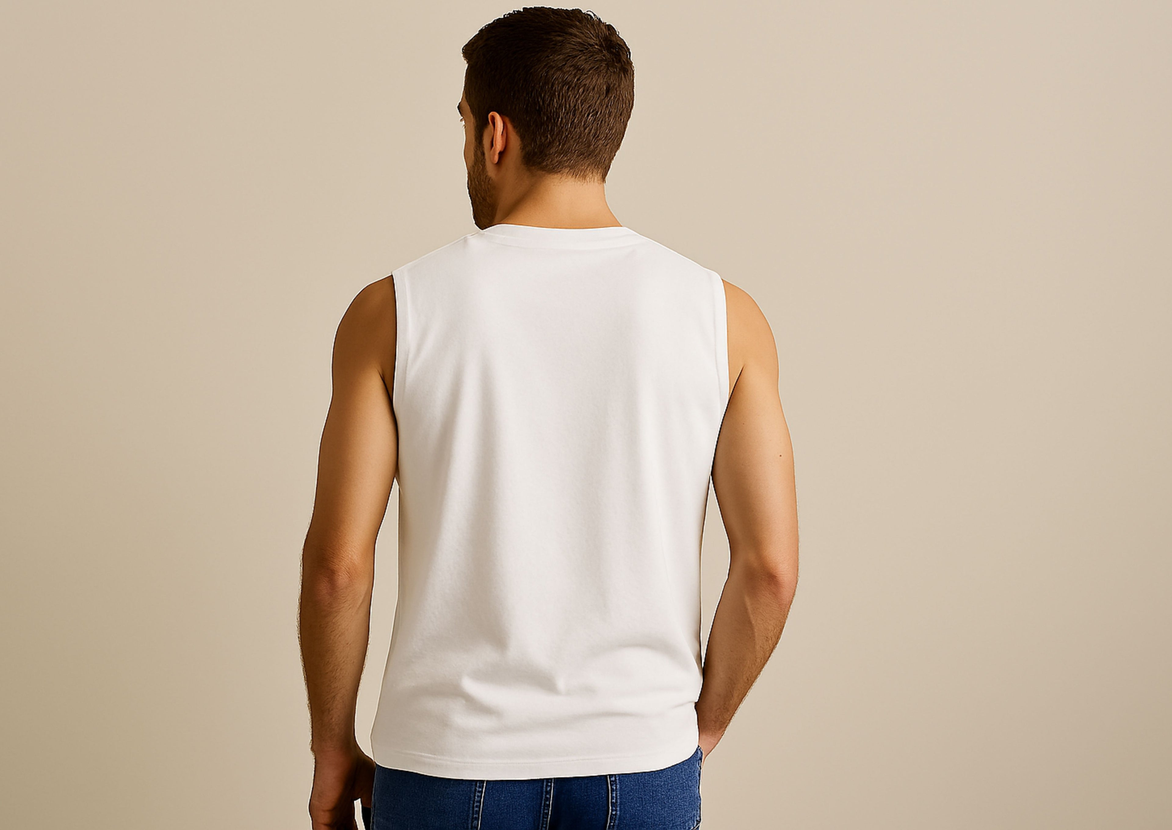 White Men's Sleeveless T-Shirt