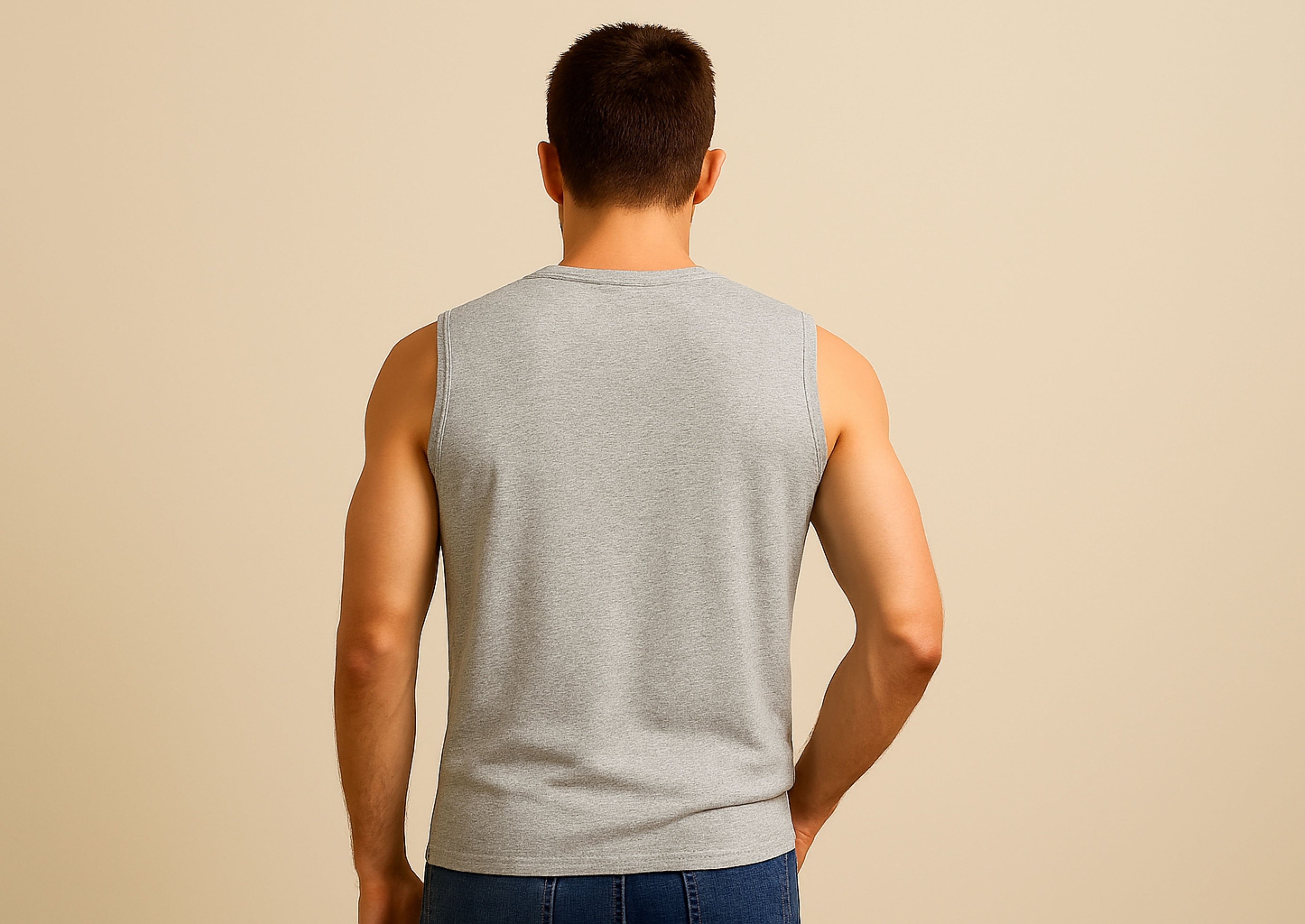 Grey Melange Men's Sleeveless T-Shirt