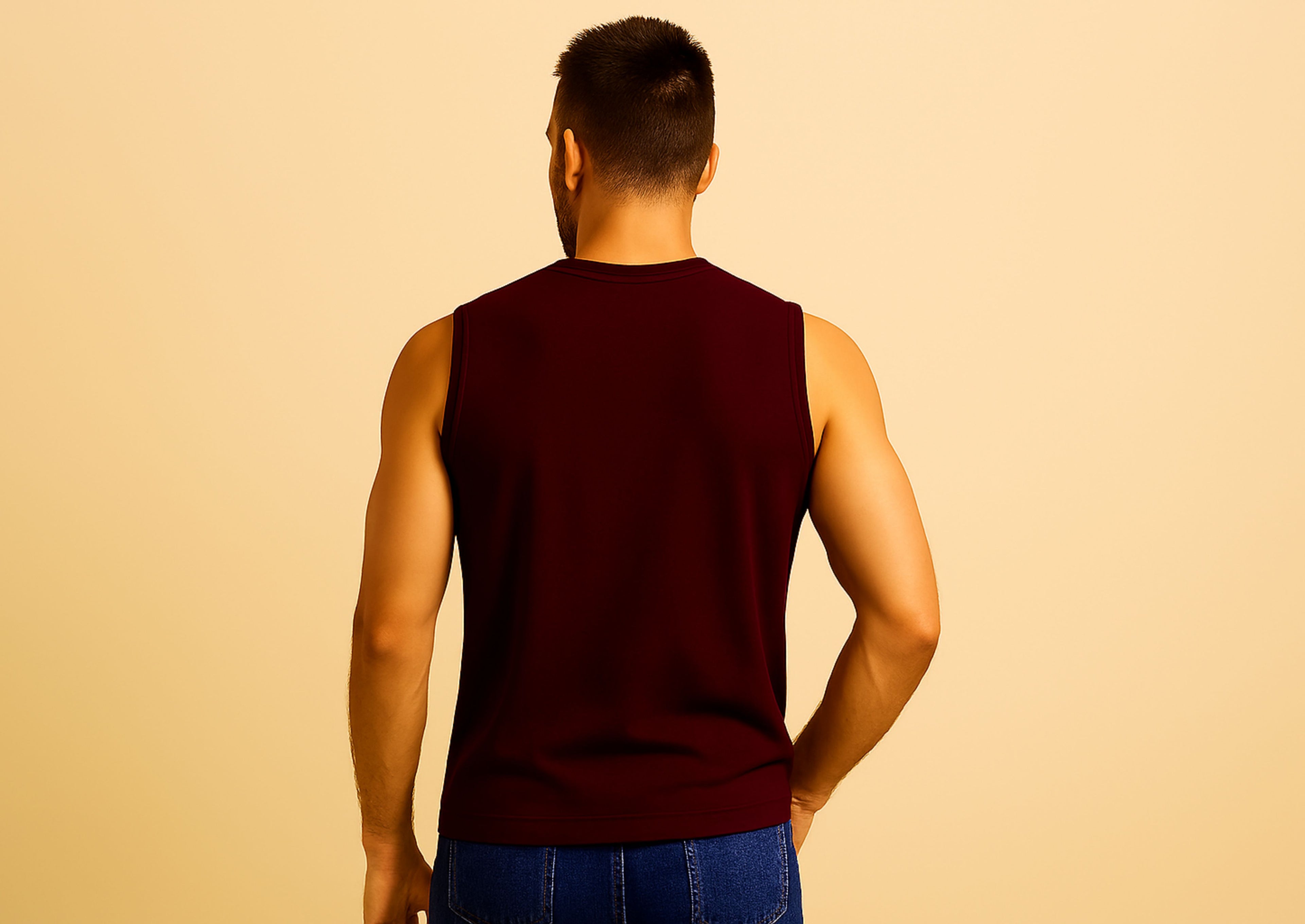 Maroon Men's Sleeveless T-Shirt