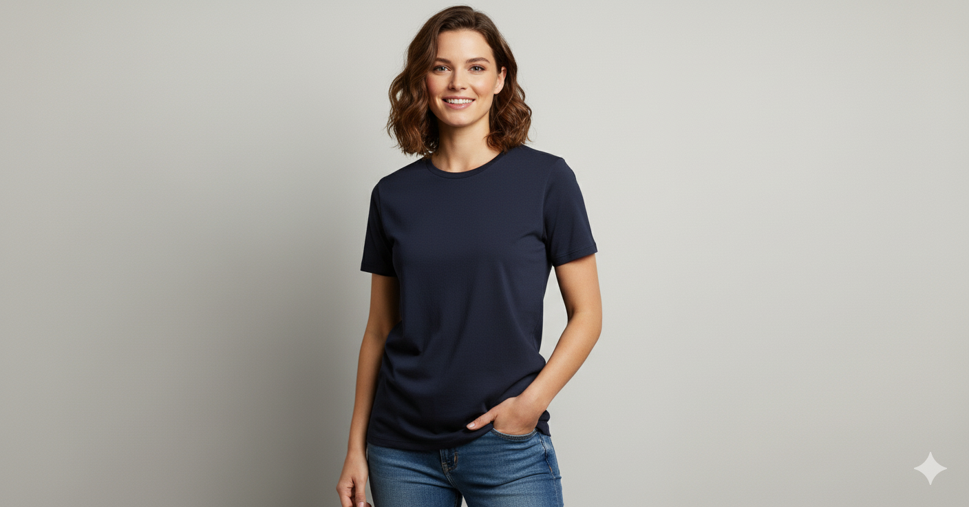 Navy Blue Premium Stretch T-shirt