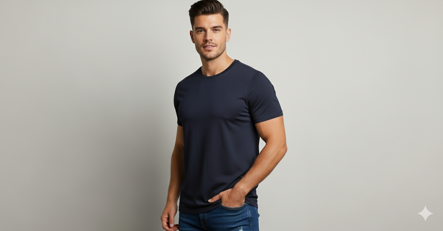 Navy Blue Premium Stretch T-shirt